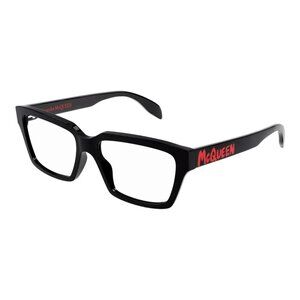 NEW ALEXANDER MCQUEEN EYEGLASSES AM0332O 002 BLACK WOMEN SQUARE EYEWEAR